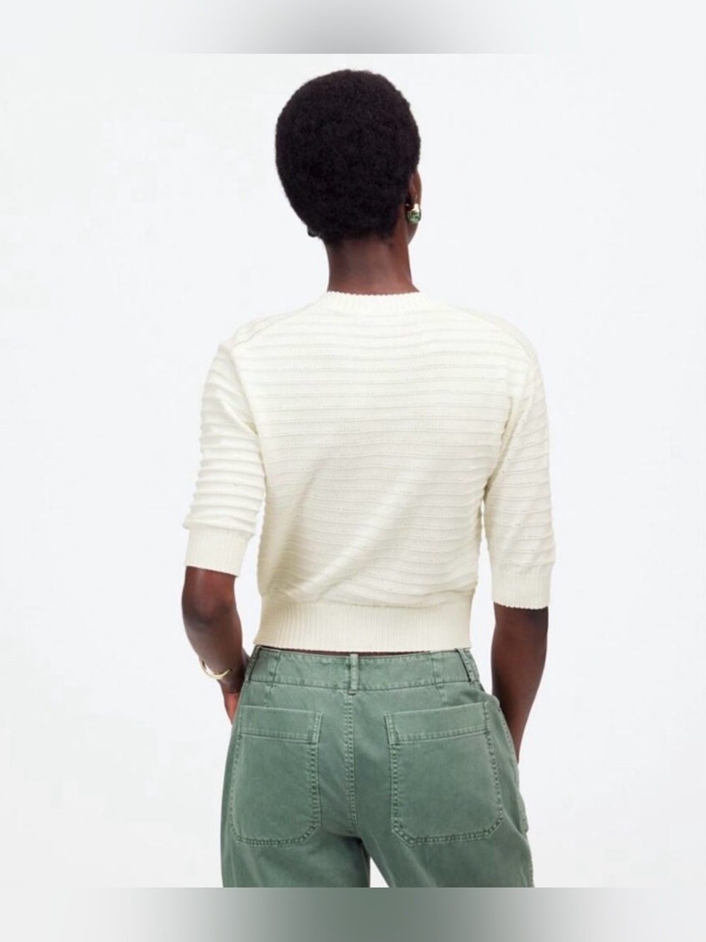 Madewell Textural Stitch Cotton Sweater - Picture 2 of 5